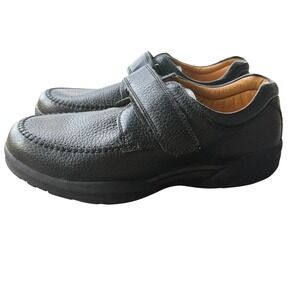 Dr Comfort Scott 9210 Mens 11.5 Wide Black Leather Diabetic Orthopedic Shoes EUC